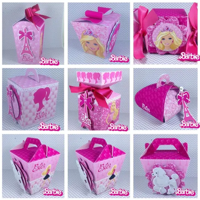 Itens personalizados de festa no tema Barbie