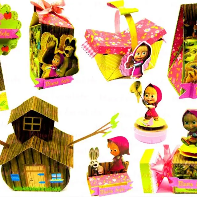 Itens personalizados de festa no tema Masha e o Urso