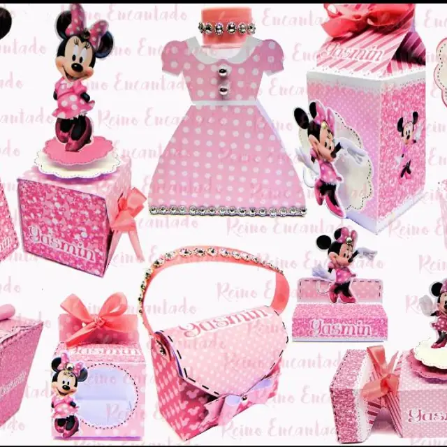Itens personalizados de festa no tema Minnie