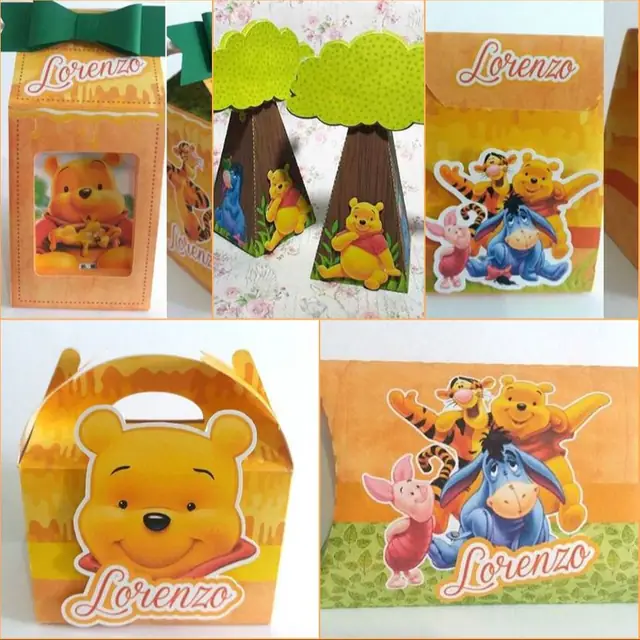 Itens personalizados de festa no tema Ursinho Pooh