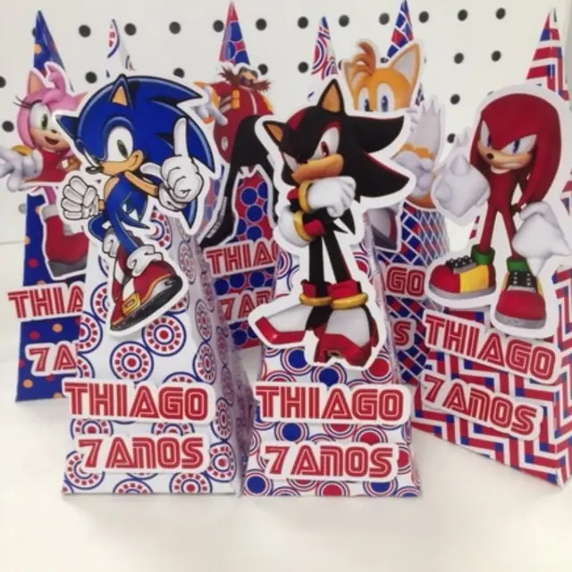 Itens personalizados de festa no tema Sonic